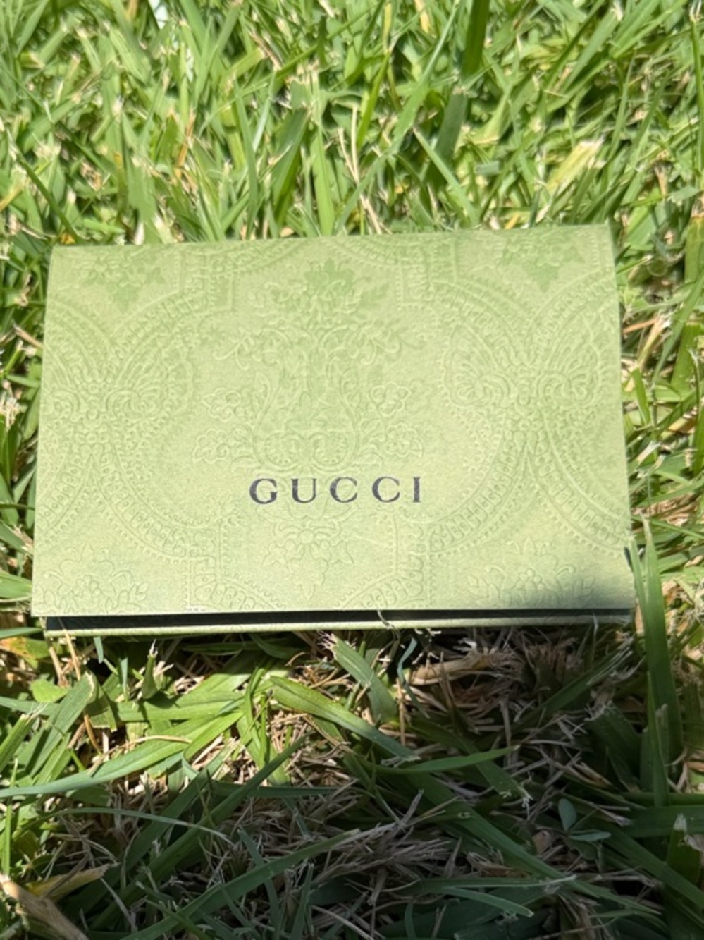 Gucci Light Green Embossed receipt card holder